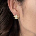 Designer-made earrings featuring 18K gold-plated starfish and zirconia, set in 925 silver. A stylish and luxurious piece with a marine-inspired design  perfect for women. - Image 3