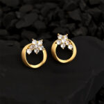 Mobius ~ Original gold-plated zircon earrings in a geometric, minimalist, and luxurious design. A stylish accessory for women. - Image 5