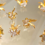 Designer model! Fashionable and high-end plated 18K real gold color retention inlaid zircon butterfly earrings 925 silver needle stud earrings - Image 4