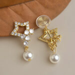 Original thick plated 18K real gold full zircon five-pointed star earrings light luxury S925 silver needle high-end earrings - Image 5