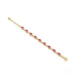 Vintage brushed pigeon egg gemstone bracelet Vintage 24K gold-plated sunflower zircon - Image 4