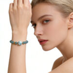 Natural jade bracelet blue water jade class A bracelet sterling silver maristone - Image 3