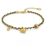 24k Gold color copper auspicious elephant dot diamond love small gourd bracelet women's new Chinese style national tide bracelet