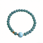 Natural jade bracelet blue water jade class A bracelet sterling silver maristone