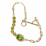 Luxury Delicate Style Natural Peridot Bracelet for Daily & Special Occasions Olive Green