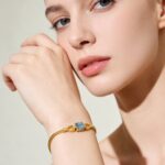 Luxury Fashion Natural Topaz Bracelet Daily Blue Silver Inlaid Gemstone - Image 2