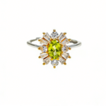 Natural Peridot S925 Silver Ring, Sunburst Design "Stone of Happiness" August Birthstone Jewelry - Image 4