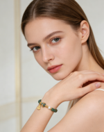 Blue Water Jade Beaded Bracelet 'Misty Azure Wrist Wrap' - 925 Silver Natural Jade Bracelet - Image 2