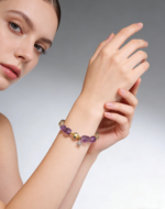 Star Guardian Natural Amethyst Citrine 925 Sterling Silver Healing Bracelet - Image 2