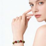 Natural genuine green sandalwood bracelet women's Hetian jade natal Buddha three-in-one six-in-one bracelet men's natal year gift - Image 2
