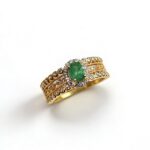 Count Emerald Natural Emerald Ring - Green, Gold-Plated Silver-Inlaid 925 Silver, Perfect for Daily Wear & Formal Occasions