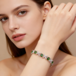 Spring Garden Natural Diopside Bracelet S925 Silver 4*6mm Gemstone Handcrafted Floral Vine Jewelry - Image 2