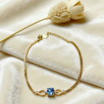 Luxury Fashion Natural Topaz Bracelet Daily Blue Silver Inlaid Gemstone - Image 3