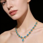 Luxury Retro Natural Turquoise Necklace Party Turquoise Pure Silver Inlaid Gemstone - Image 2