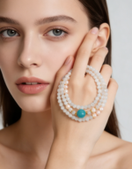 Misty Island Tide - Natural Moonstone Amazonite Pearl 925 Silver Multi-Layer Bracelet - Image 2