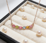 Handmade Rainbow Tourmaline Necklace, S925 Silver Curved Gemstone Pendant, Chakra Balancing Healing Crystal Jewelry, Dainty Colorful Necklace Gift for Her - Image 3