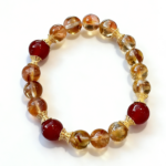 Prosperity & Good Fortune Yellow Crystal Red Agate Bracelet, Energy Healing Wealth Attraction Gift