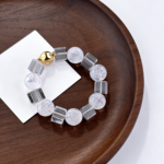 Natural crystal bracelet natural white ghost crystal fortune bracelet natural white crystal purification bracelet for girlfriend - Image 4