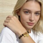 Handmade ancient magic 24k sand golden yellow God of Wealth tiger's eye stone plate bracelet live broadcast popular yellow God of Wealth bracelet bracelet - Image 2