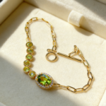 Luxury Delicate Style Natural Peridot Bracelet for Daily & Special Occasions Olive Green - Image 3