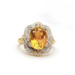 Wealth Eye Vintage Natural Citrine Ring - Yellow, Silver-Inlaid S925 Silver, Perfect for Daily Wear & Special Occasions
