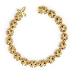 24k Sand gold ancient cross flower diamond bracelet  fashion design high-end diamond cross hand jewelry