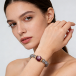 Natural gray moonlight catalpa ledonite mica fashion design bracelet - Image 4