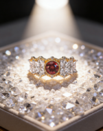 Victorian Secret Natural Garnet Ring, Two Tone 925 Sterling Silver, Vintage Filigree Milgrain Statement Jewelry, January Birthstone Gift for Her - Image 3