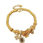 24k sand gold white zircon pigeon egg four-leaf clover coil wrapping bracelet fashion jewelry