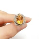 Wealth Eye Vintage Natural Citrine Ring - Yellow, Silver-Inlaid S925 Silver, Perfect for Daily Wear & Special Occasions - Image 2