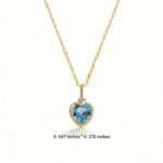 Luxury Minimalist Original Heart-shaped Natural Sky Blue Zircon Necklace for Daily, Commute & Date Wear, Hand-set Bezel Setting, S925 Silver Base with 18K Gold Plating - Image 5