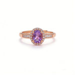 Luxury Vintage Style Oval Amethyst Ring, Suitable for Engagement, Daily Wear and Parties, Purple, 925 Silver with Exquisite Inlay, Personalized and Luxury