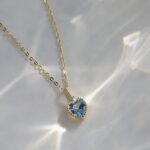Luxury Minimalist Original Heart-shaped Natural Sky Blue Zircon Necklace for Daily, Commute & Date Wear, Hand-set Bezel Setting, S925 Silver Base with 18K Gold Plating - Image 7