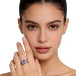 Natural amethyst ring creative inlay S925 silver ring female niche high-end light luxury - Image 2