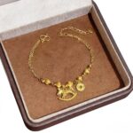 24K bright gold color dragon scales crushed ice immediately rich bracelet fashionable retro safety pony set chain - Image 4