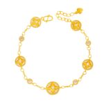 18K sand golden electroplated zircon round necklace light luxury exquisite versatile collarbone chain fashion high-end sense necklace