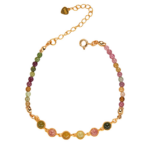 S925 sterling silver bracelet luxuriously inlaid tourmaline, retro personality and versatile temperament hand jewelry ins high-end - Image 2