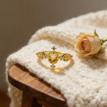 Natural citrine ring S925 all-over silver niche simple ring - Image 4