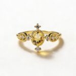 Natural citrine ring S925 all-over silver niche simple ring