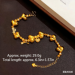 24k sand gold fart peach love dot zircon bead bracelet in the gold store women's layered high-end love bracelet - Image 3