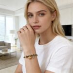 24k gold plated high color sand gold prayer tube DIY cat's eye bead amethyst bracelet women's new Chinese imitation crystal bracelet - Image 3