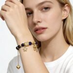 24k gold plated high color sand gold prayer tube DIY cat's eye bead amethyst bracelet women's new Chinese imitation crystal bracelet - Image 2