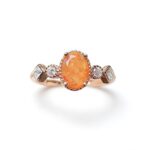 Warm Orange Natural Fire Opal Ring - Warm Orange, Zircon-Embellished S925 Silver, Perfect for Daily & Casual Occasions