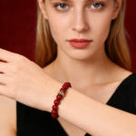 Natural Raw Purple Gold and Cinnabar Bracelet, S925 Silver Birth Year Lucky Bead Jewelry Gift for Both Men and Women - Image 3