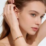 S925 sterling silver bracelet luxuriously inlaid tourmaline, retro personality and versatile temperament hand jewelry ins high-end - Image 3