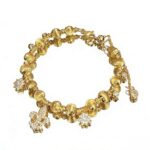 24k sand gold dot zircon iris flower pop flash cat eye bead  female niche light luxury high-end sense retrok