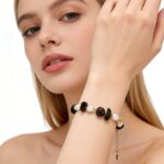 S925 sterling silver natural aethylene quartz and pearl coloured gemstone bracelet - Image 2