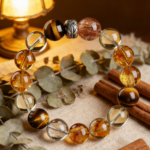 Natural black gold super seven bracelets women's citrine yellow tiger's eye yellow pagoda crystal bracelet men give friends jewelry gifts - Image 4