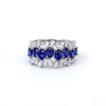 Noble Emperor Blue Natural Sapphire Ring - Royal Blue, Zircon-Embellished S925 Silver, Perfect for Formal & Luxury Occasions