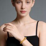 Natural old beeswax bracelet 18K bracelet high goods chanterelle yellow bleached flower bracelet - Image 3